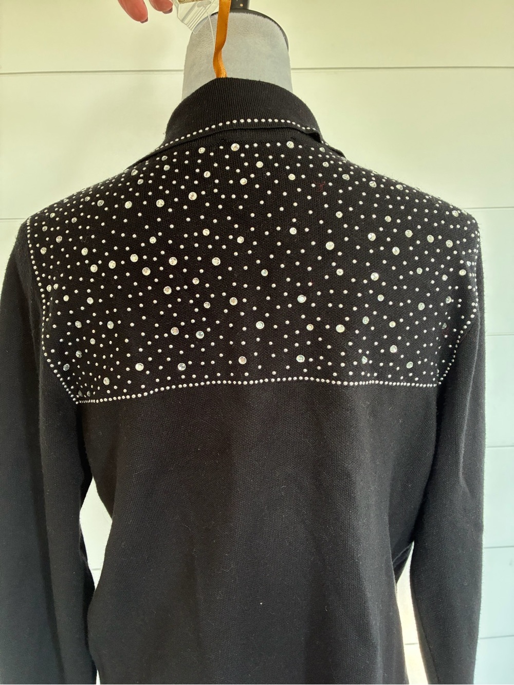 Christian Siriano Black Stud-Embellished Button Sweater Sz M NWT/0407 - Picture 6 of 13